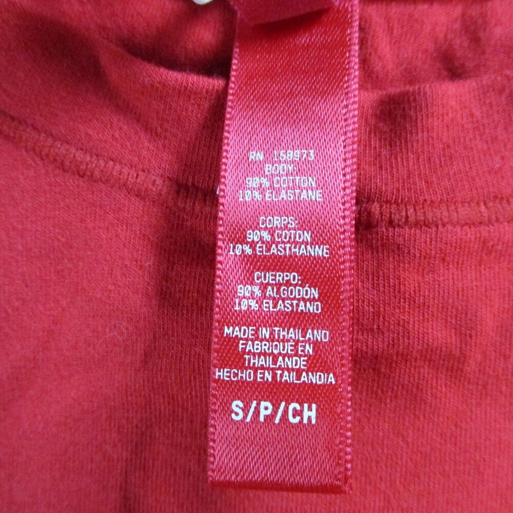 SKIMS Cotton Jersey Long Sleeve T Shirt Womens Small Cranberry Red NWT - Picture 8 of 9